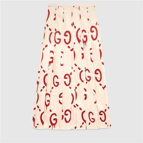 gucci embroidered skirt|Gucci swan skirt.